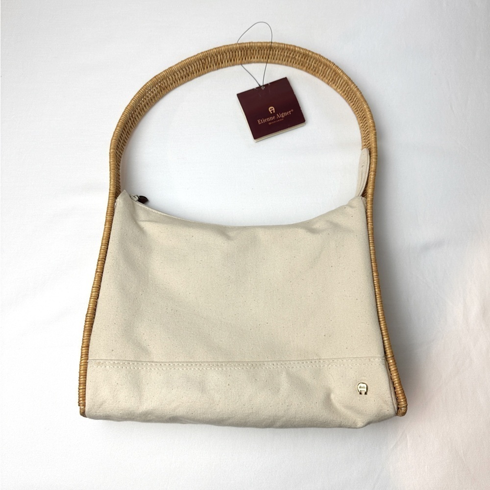 NWT‎ Etienne Aigner St. Tropez Collection Wicker Canvas Purse